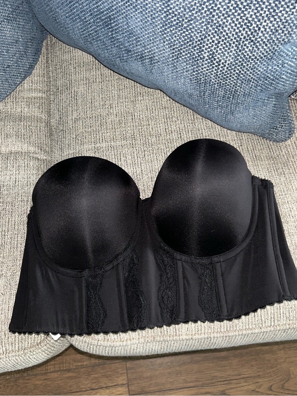 Melissa Black Strapless Longline Bra 36DD